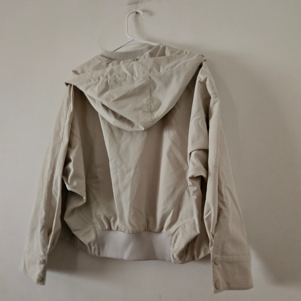 Women’s Cream Hooded Zip Front Jacket - Picture 12 of 13